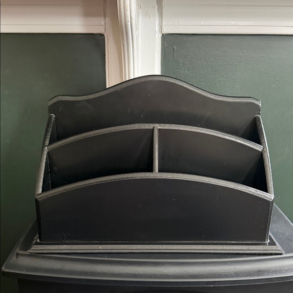 Other - Black Wooden Desk Organizer Mail Sorter - Home Storage & Organization